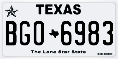 TX license plate BGO6983