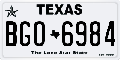 TX license plate BGO6984