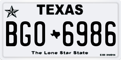 TX license plate BGO6986