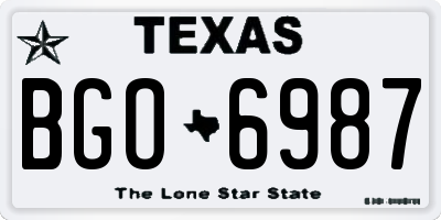 TX license plate BGO6987