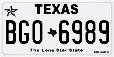 TX license plate BGO6989