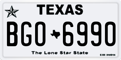 TX license plate BGO6990
