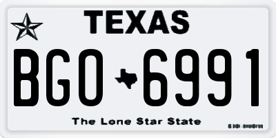 TX license plate BGO6991