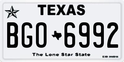 TX license plate BGO6992