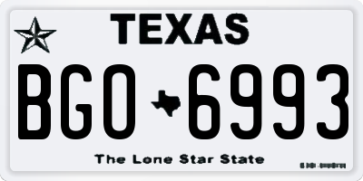 TX license plate BGO6993