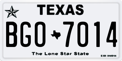 TX license plate BGO7014