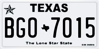TX license plate BGO7015