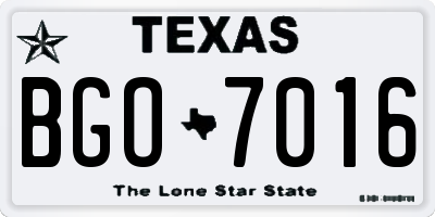TX license plate BGO7016