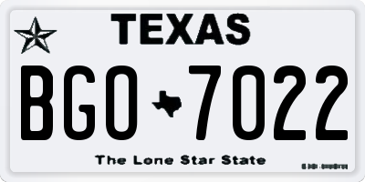 TX license plate BGO7022