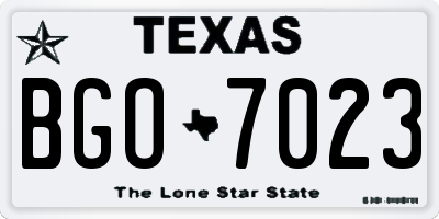 TX license plate BGO7023