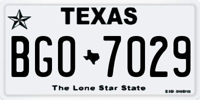 TX license plate BGO7029