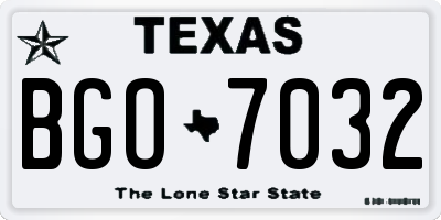 TX license plate BGO7032