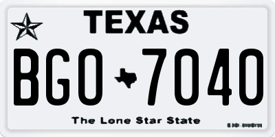 TX license plate BGO7040