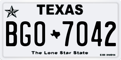 TX license plate BGO7042