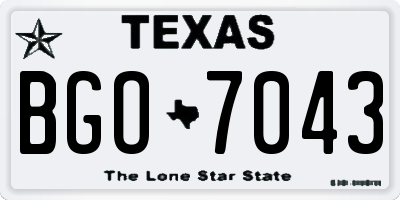 TX license plate BGO7043