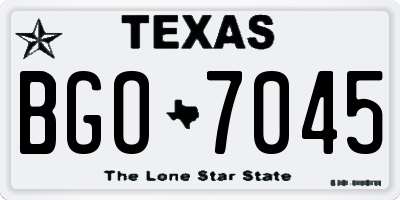 TX license plate BGO7045