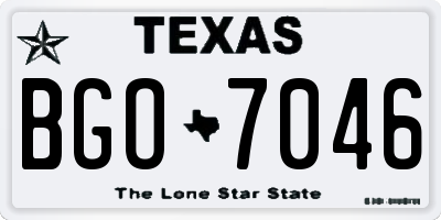 TX license plate BGO7046