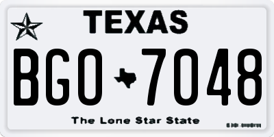 TX license plate BGO7048