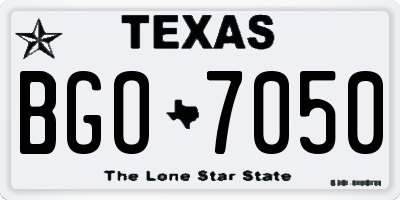 TX license plate BGO7050