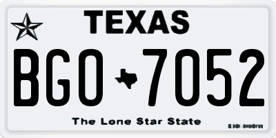 TX license plate BGO7052