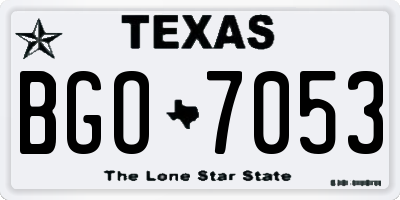 TX license plate BGO7053