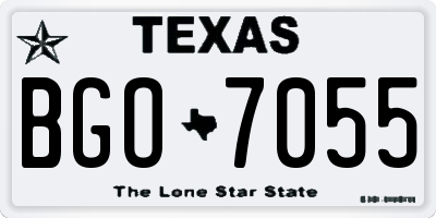 TX license plate BGO7055