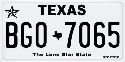 TX license plate BGO7065