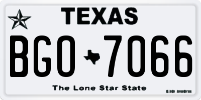 TX license plate BGO7066