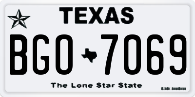 TX license plate BGO7069