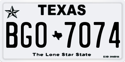 TX license plate BGO7074