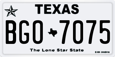 TX license plate BGO7075