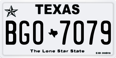 TX license plate BGO7079