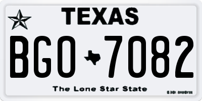 TX license plate BGO7082
