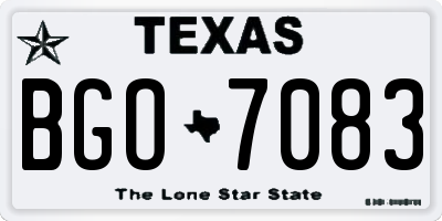 TX license plate BGO7083