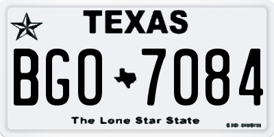 TX license plate BGO7084
