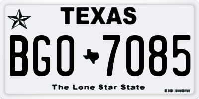 TX license plate BGO7085