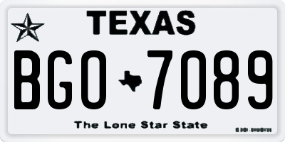 TX license plate BGO7089
