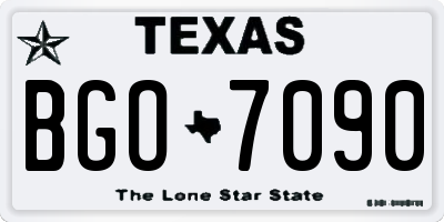 TX license plate BGO7090