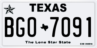 TX license plate BGO7091