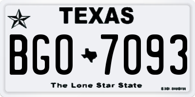 TX license plate BGO7093