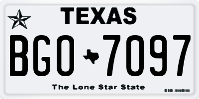 TX license plate BGO7097