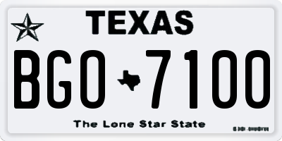 TX license plate BGO7100