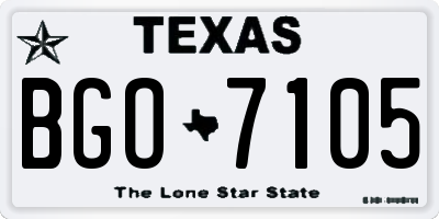 TX license plate BGO7105
