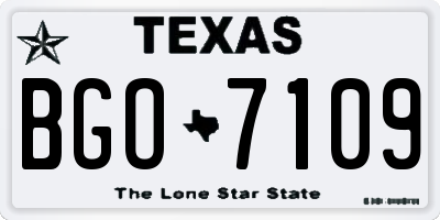 TX license plate BGO7109