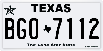 TX license plate BGO7112