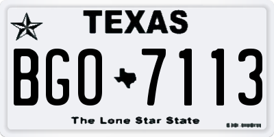 TX license plate BGO7113