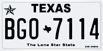 TX license plate BGO7114