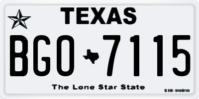 TX license plate BGO7115