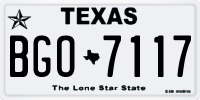 TX license plate BGO7117