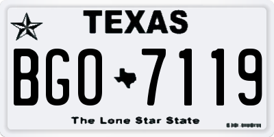 TX license plate BGO7119